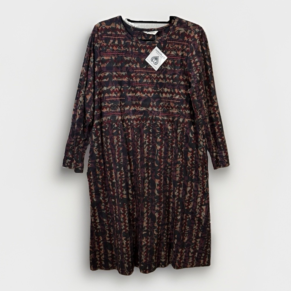 MarketPlace India Block Unique Print Dress Size Medium Embroidered‎ 100% Cotton
